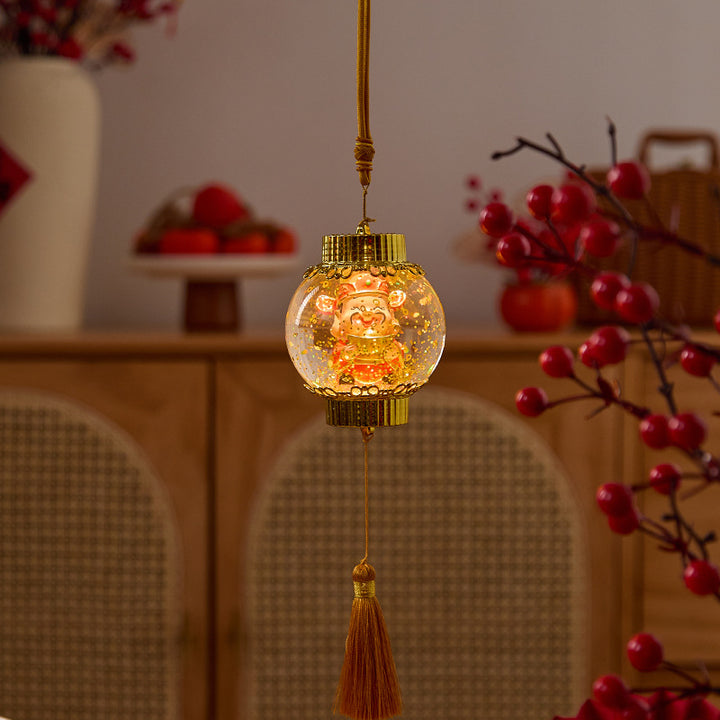 Nostalgic Christmas lantern with festive Santa Stornfield