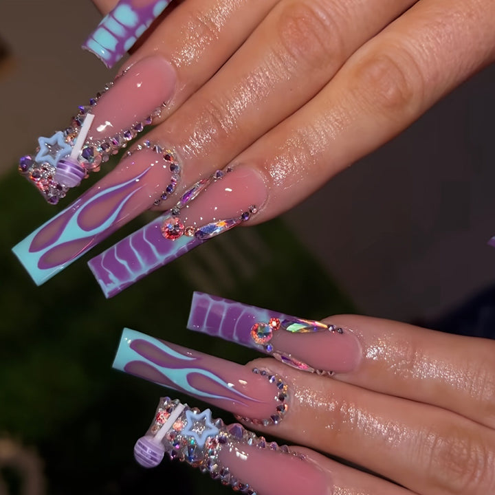 Artistic Long Nail Art Extensions Stornfield