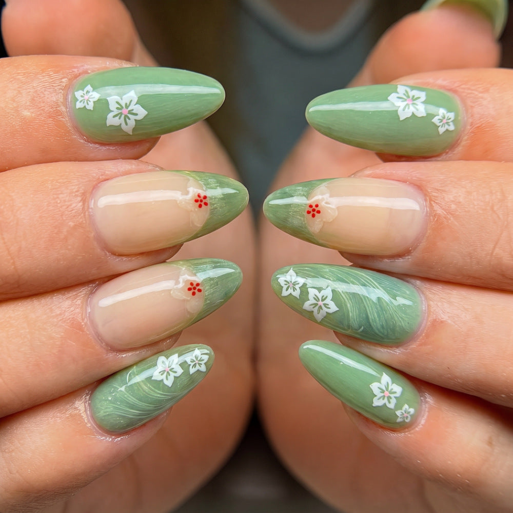 Artificial Nails Set with Filigree Flower Patterns Stornfield