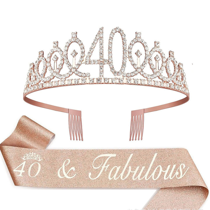 Ladies Crystal Princess Crown with 30 & Fabulous lettering Stornfield