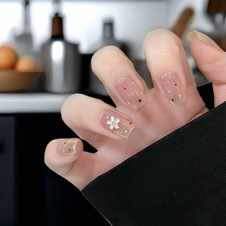 Floral Accent Press-On Nail Set