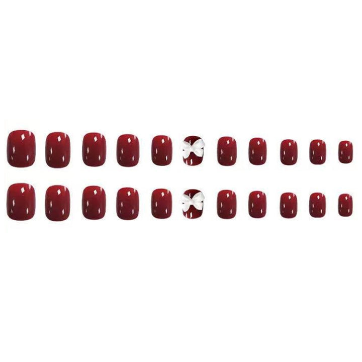 Festive Bow-Embellished Press-On Nails