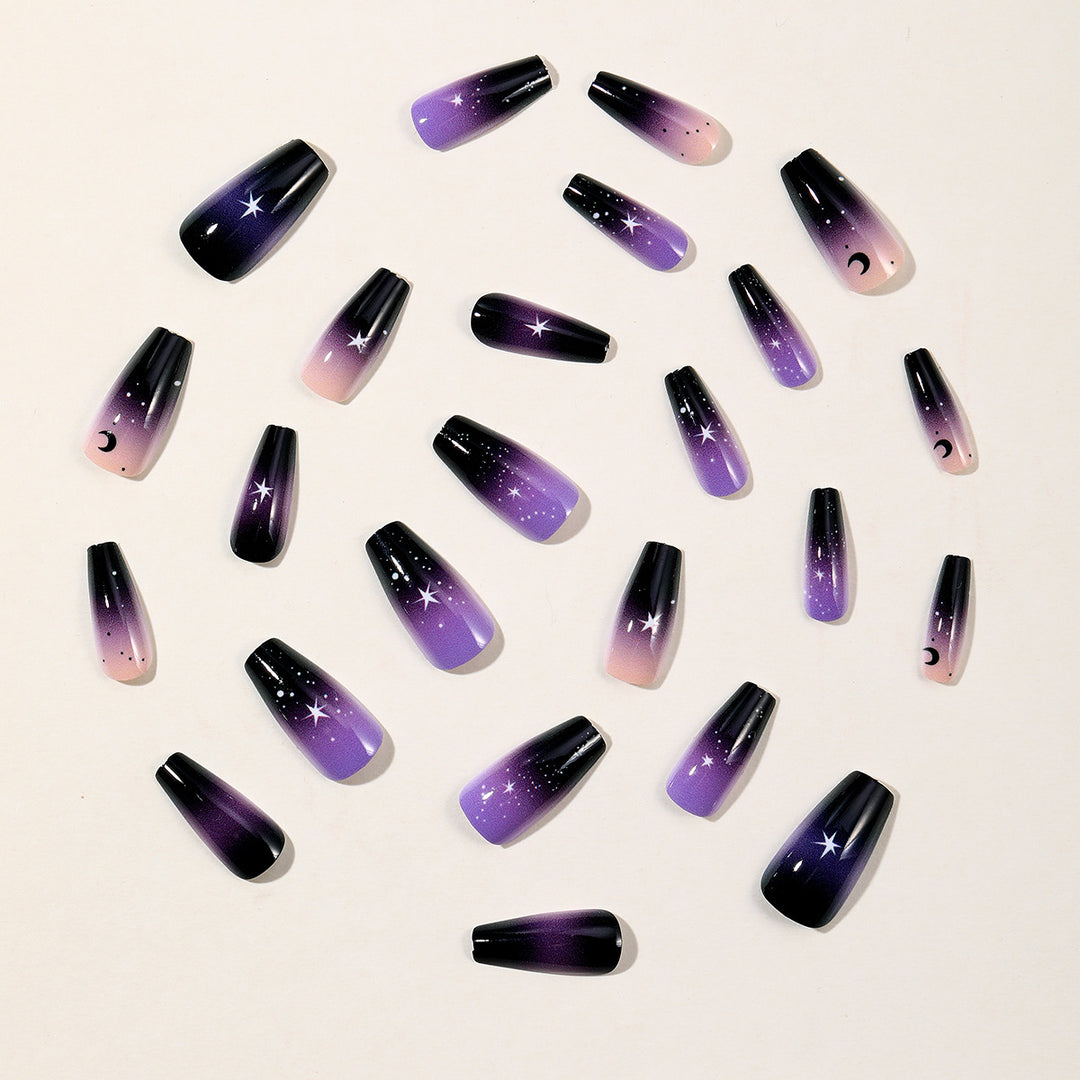 Galactic Themed Acrylic Nail Art Extensions Stornfield