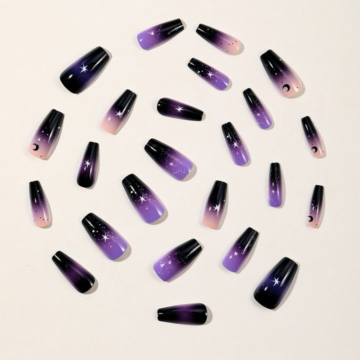 Galactic Themed Acrylic Nail Art Extensions Stornfield