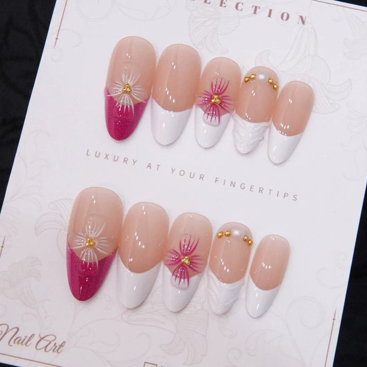 Elegant Floral Design Press-On Nails