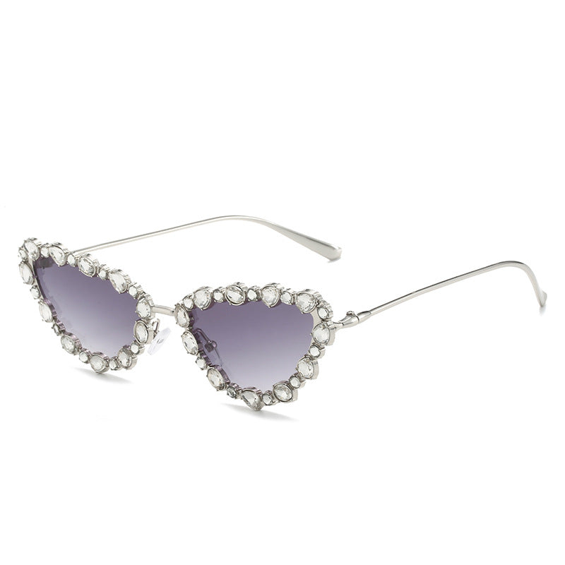 Heart-Shaped Rhinestone-Embellished Sunglasses Stornfield