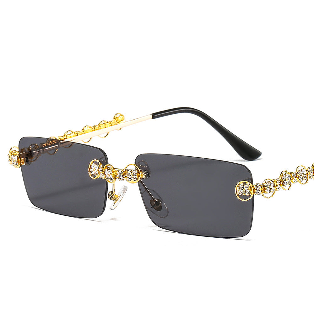 Women's designer sunglasses with sparkling frame and rectangular lenses Stornfield