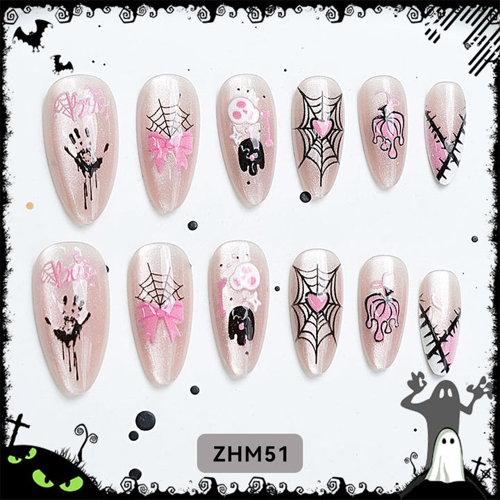 Halloween-Themed Artistic Press-On Nail Set Stornfield