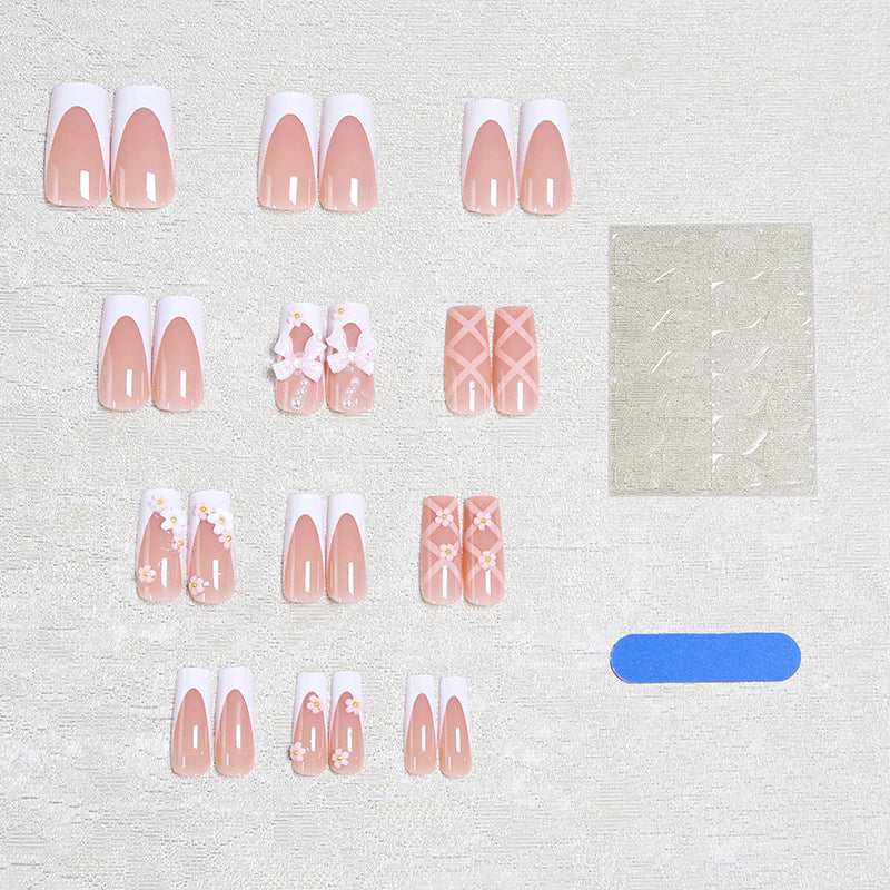 Artistic 3D Nail Tips with Bow Motifs Stornfield