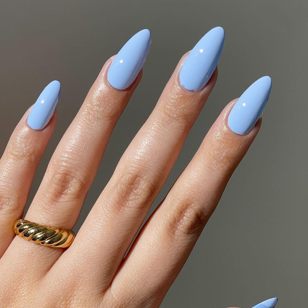 Premium Glossy Almond-Shaped Press-On Nail Set Stornfield