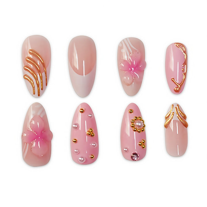 Artistic Floral Stiletto Nail Extensions Stornfield