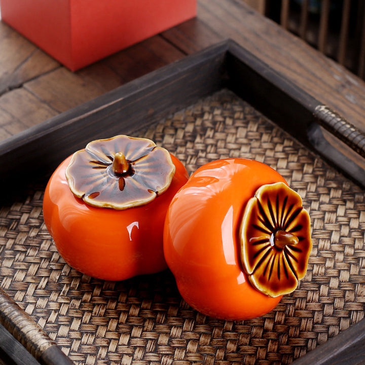 Decorative Ceramic Pumpkin Container