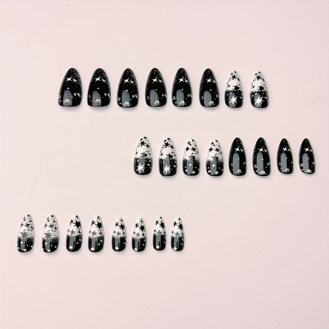 Artificial nail set with star motif Stornfield