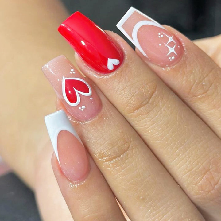 Creative nail art set with heart and modern accents Stornfield
