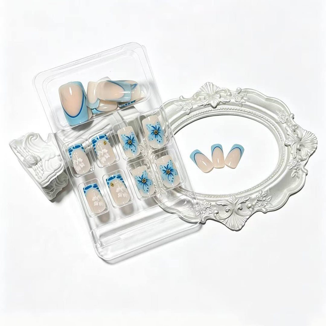 Artisan Floral Acrylic Press-On Nail Set Stornfield