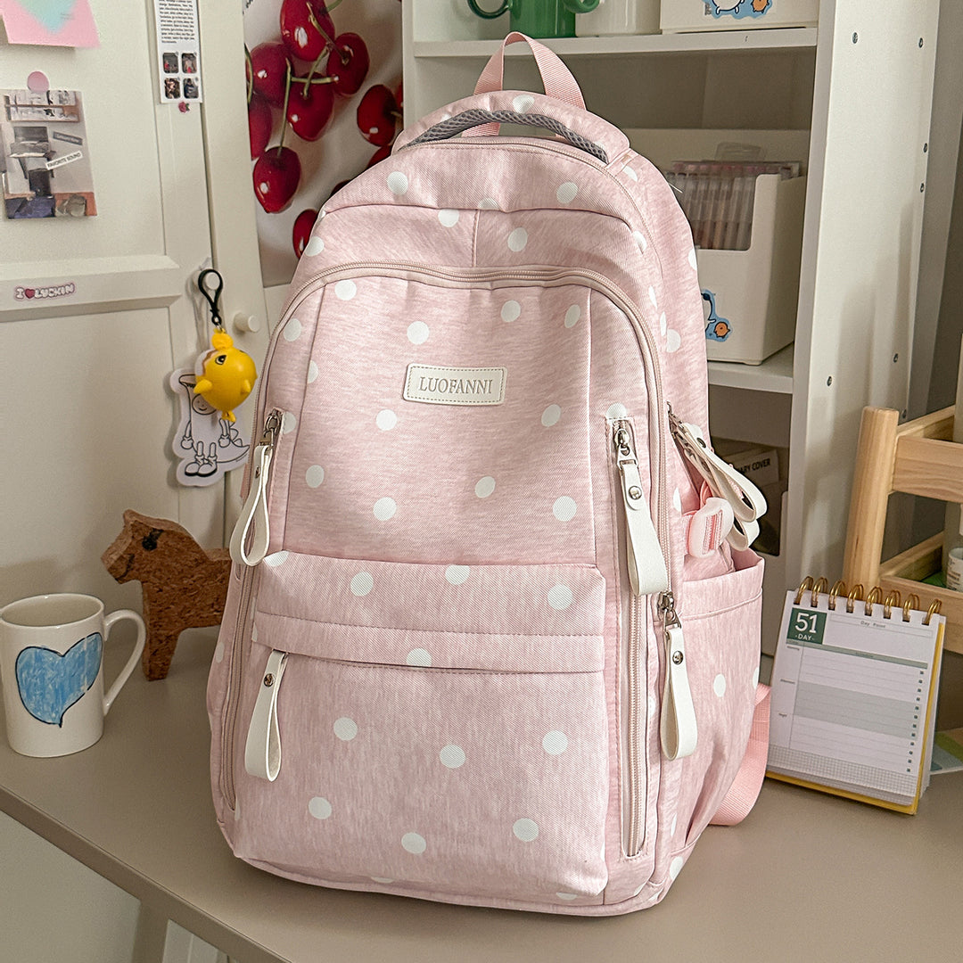 Stylish Polka Dot Patterned Backpack Stornfield