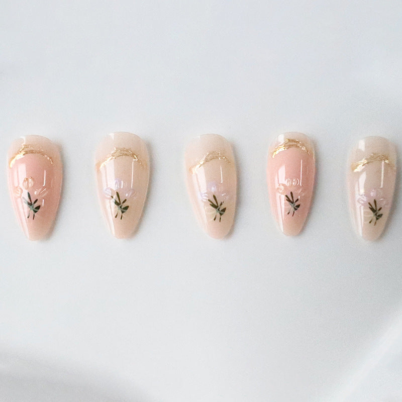 Artistic Long Almond-Shaped Nail Art Enhancements Stornfield