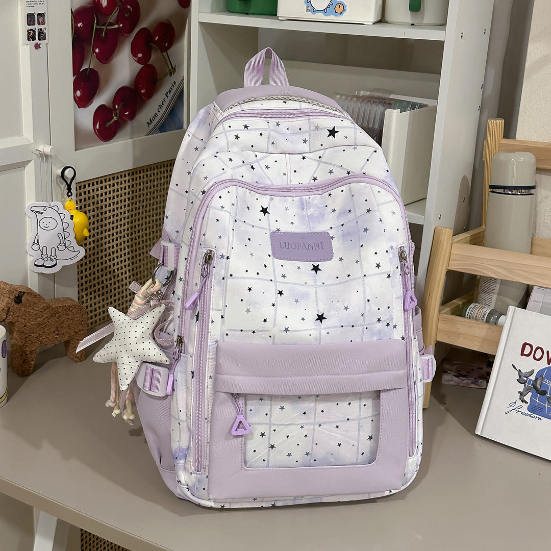 Star-Patterned Multi-Compartment Backpack Stornfield