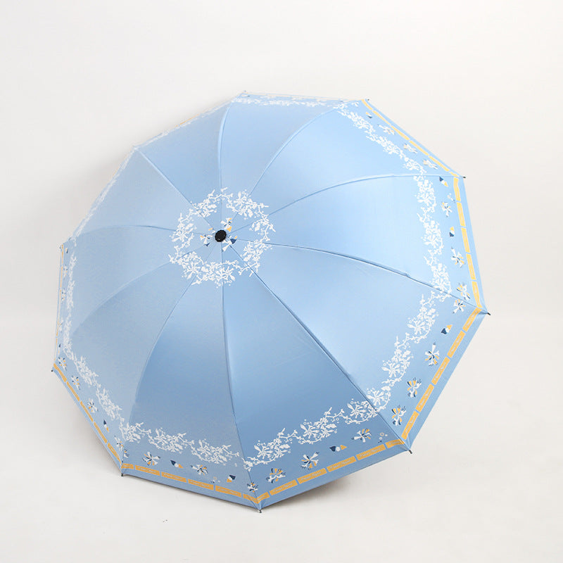 Ladies Elegant Folding Umbrella with Floral Patterns Stornfield