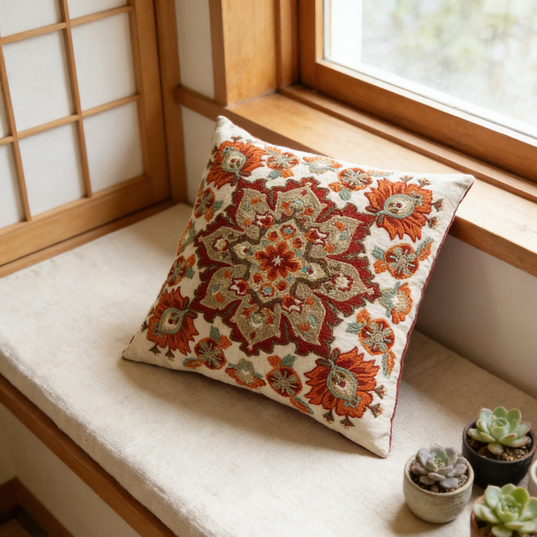 Handcrafted Embroidered Decorative Pillow
