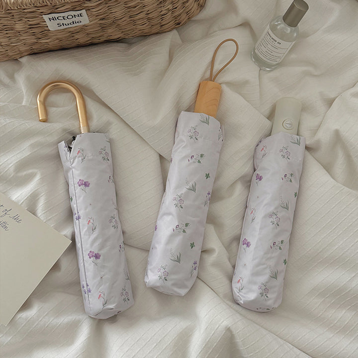 Ladies Folding Umbrella with Elegant Flower Design Stornfield