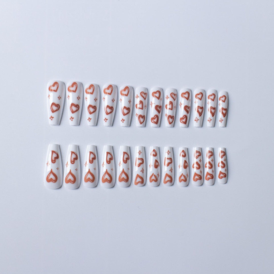Romantic Heart-Patterned Nail Art Kit