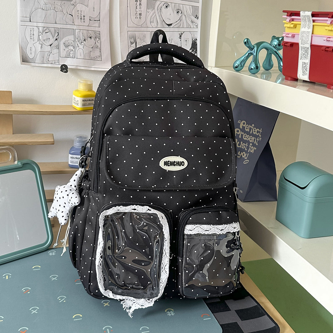 Cute Decorative Polka Dot School Backpack Stornfield