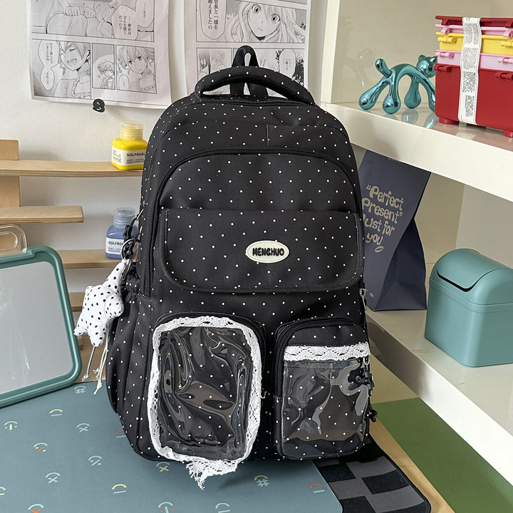 Cute Decorative Polka Dot School Backpack Stornfield