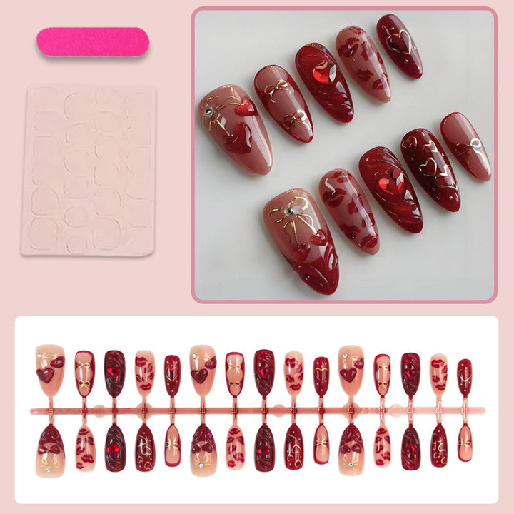Nail art set with romantic heart and glitter decorations Stornfield