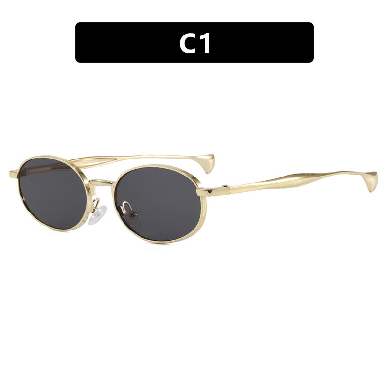 Women's robust round sunglasses with mirrored lenses Stornfield