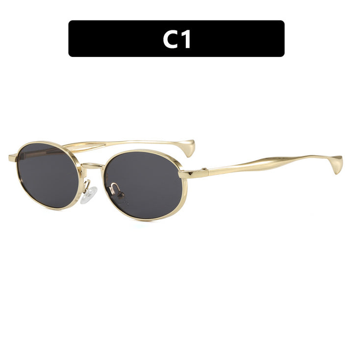 Women's robust round sunglasses with mirrored lenses Stornfield