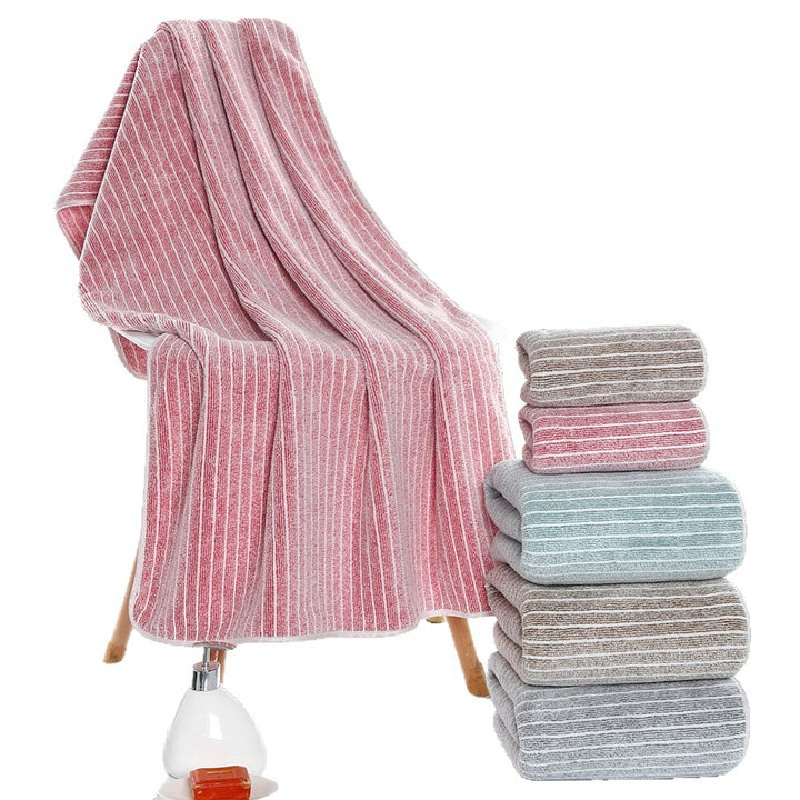 Terry Towel Set With Luxurious Striped Pattern Stornfield