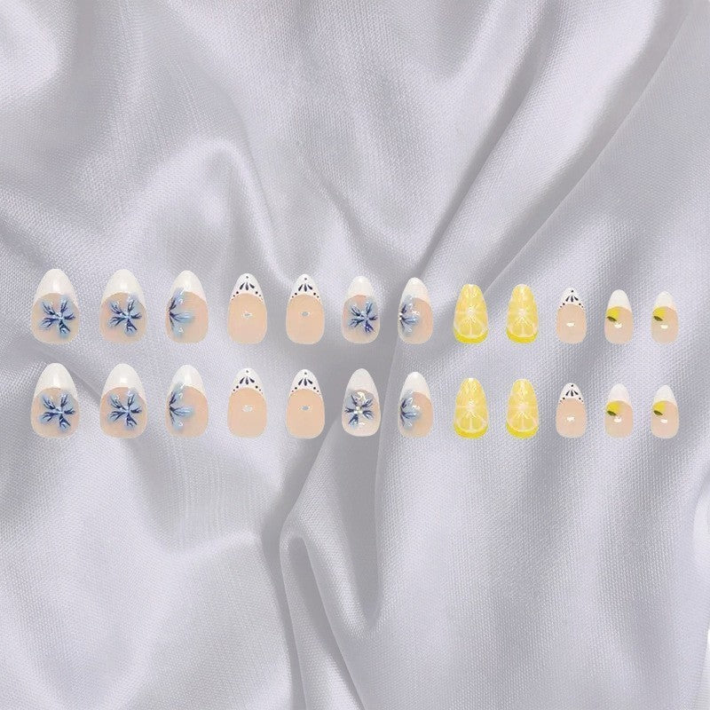 Artistic artificial nails with floral and fruity accents Stornfield