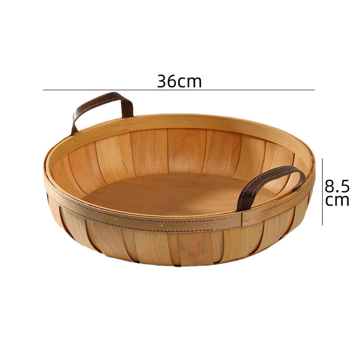 Unisex Handcrafted Basket with Leather Handles Stornfield