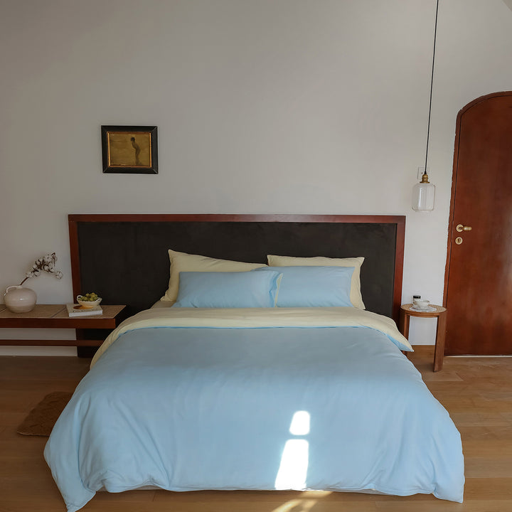 Stonewashed Cotton Duvet Cover & Oversized Comforter