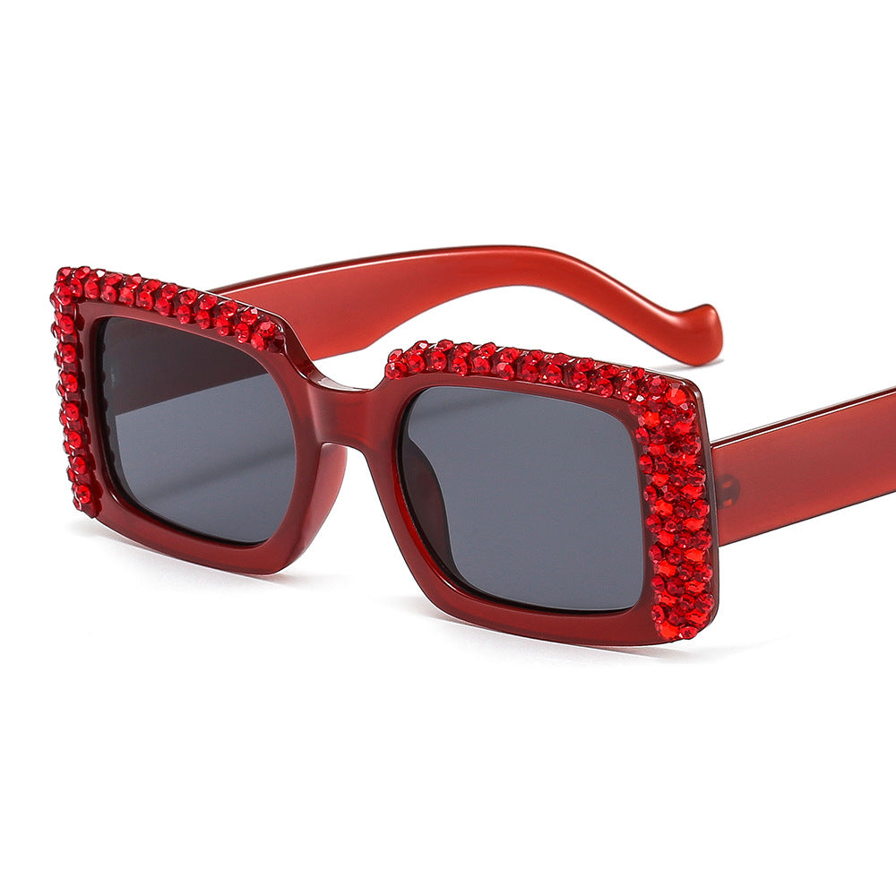 Women's Glamorous Square Sunglasses with Sparkling Crystal Frame Stornfield