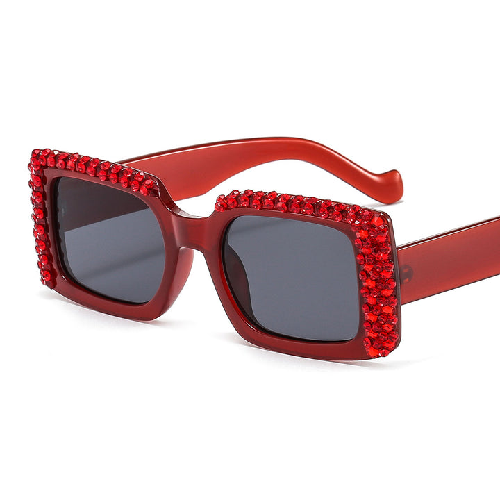 Women's Glamorous Square Sunglasses with Sparkling Crystal Frame Stornfield