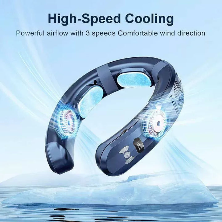 Unisex One Size Hands-Free Portable Neck Cooling Fan with LED Display and Adjustable Airflow Stornfield