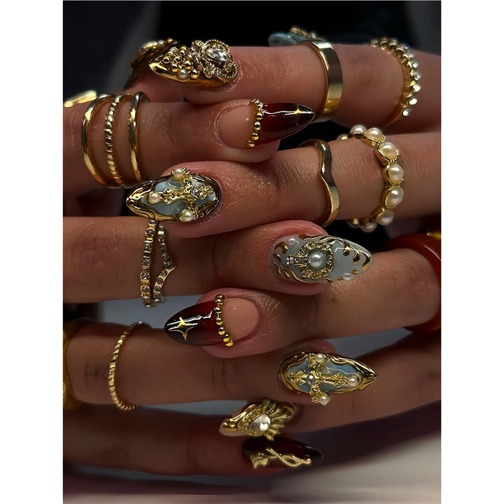 Artistic 3D Decorative Press-On Nails Stornfield