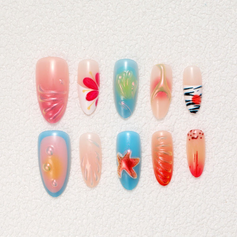 Artistic nail tips with maritime motifs Stornfield