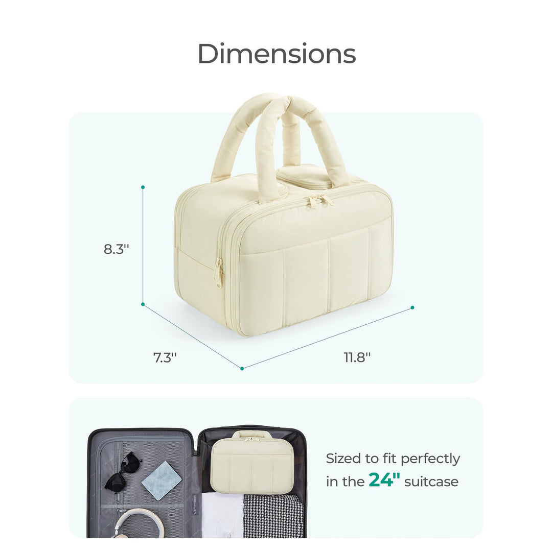 Cosmetic bag with organized compartments Stornfield