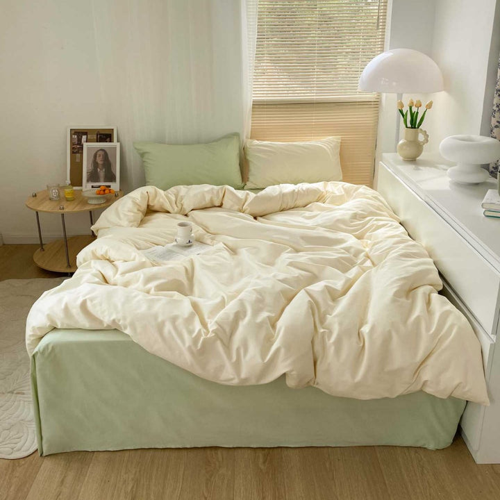 Breathable Cotton Percale Floral Duvet Cover Set with Pillow Shams