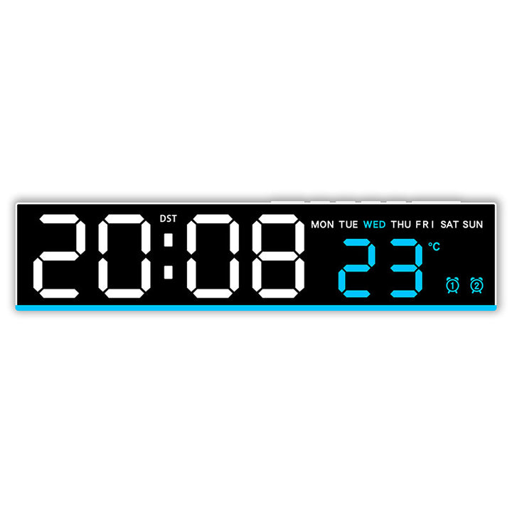 Digital wall clock with large LED digits and temperature display Stornfield