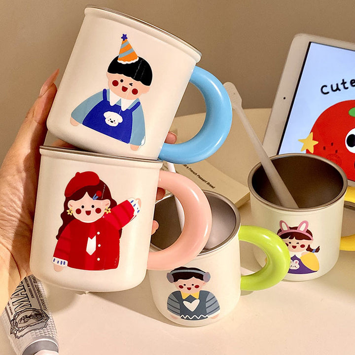 Stainless Steel Coffee Mug with Cheerful Children's Design Stornfield