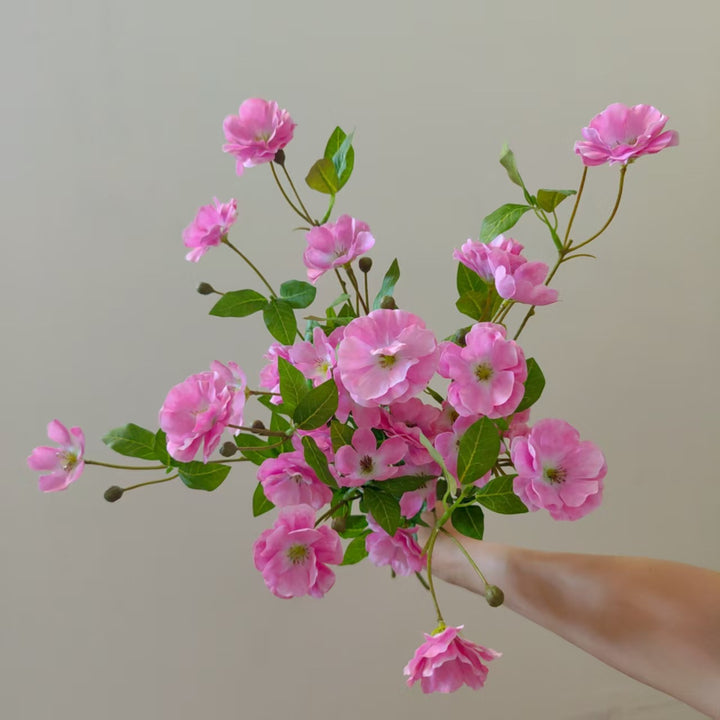 Faux Floral Stem with Lifelike Blooms
