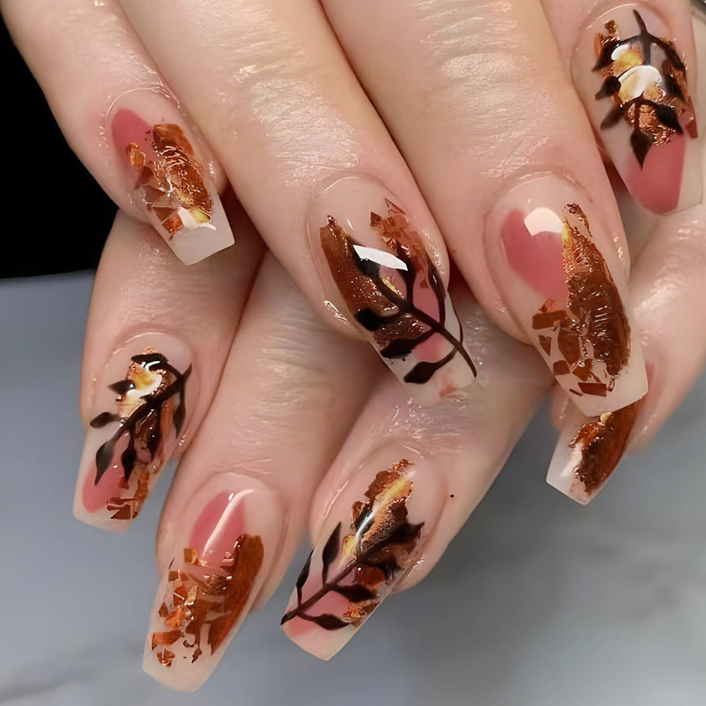 Artistic Autumn Leaf Press-On Nails Stornfield