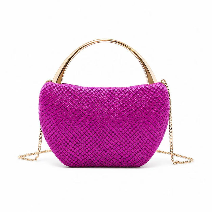 Textured Snakeskin Handheld Clutch