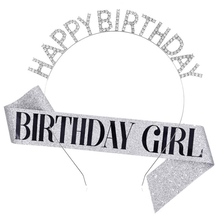 Ladies Glitter Headband with "Happy Birthday" Inscription Stornfield