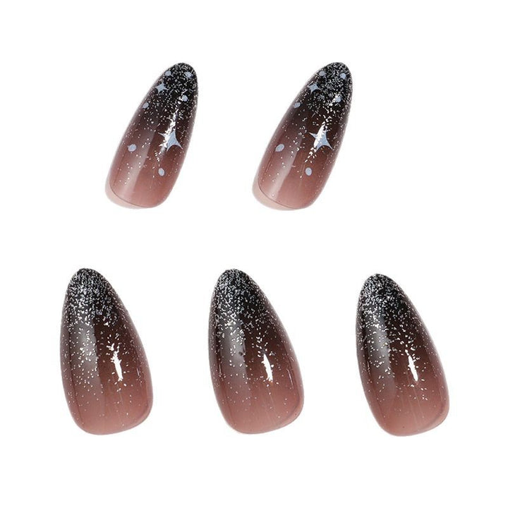 Artistic Ombre Press-On Nail Set with Celestial Design Stornfield