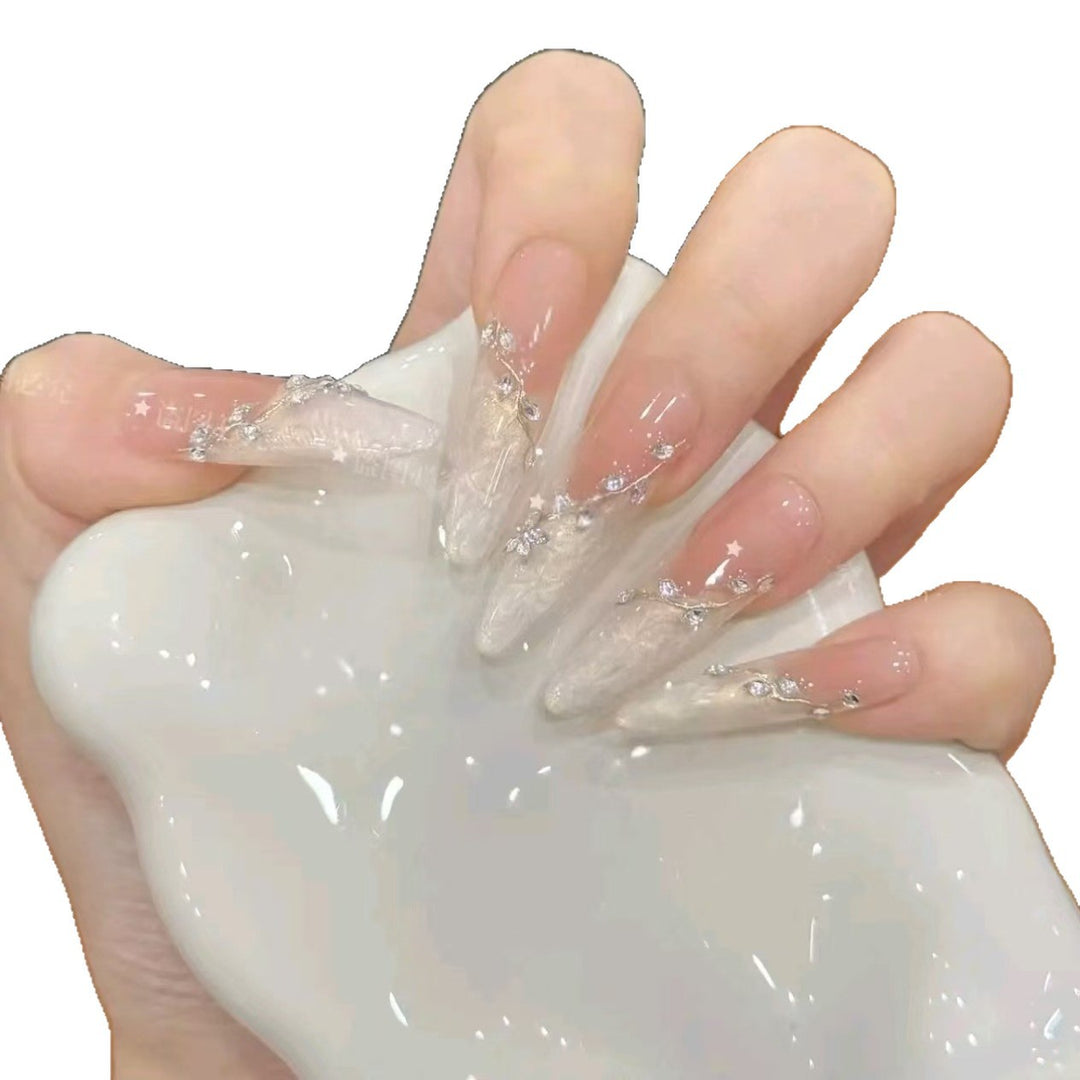 Artistic Long Press-On Nail Extensions